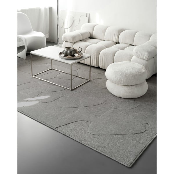 Iš vilnos kilimas pilkos spalvos 160x230 cm Morphic Botanica – Agnella-image-1