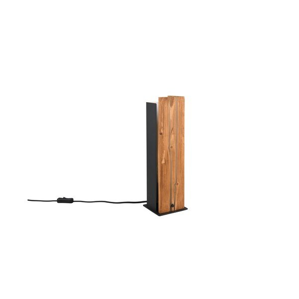Stalinis šviestuvas juodos spalvos/natūralios spalvos (aukštis 40 cm) su mediniu gaubtu Karuni – Trio-image-3