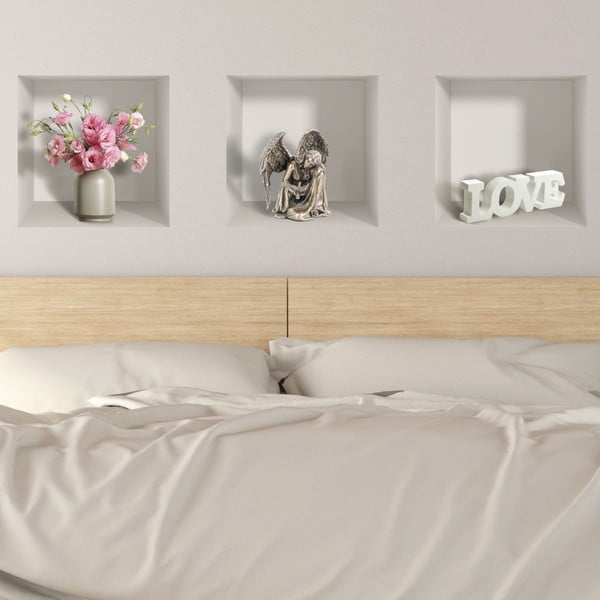 3 3D sieninių lipdukų rinkinys Ambiance Symbols of Love-image-1