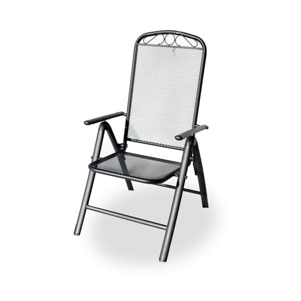 Metalinė sodo kėdė juodos spalvos – Rojaplast