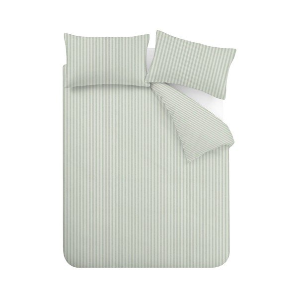 Žalios spalvos viengulė patalynė 135x200 cm Epping Textured Stripe – Catherine Lansfield