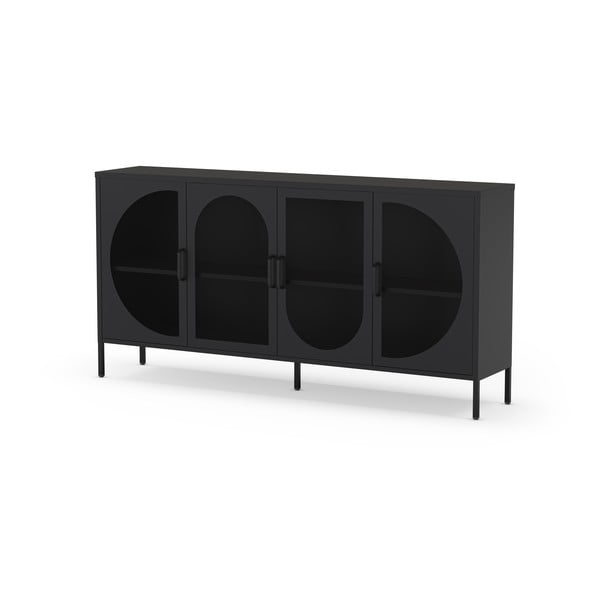 Šoninė spintelė juodos spalvos 160x90 cm Tayra – Marckeric-image-3