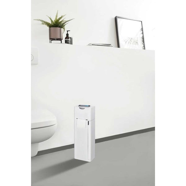 Tualetinio popieriaus laikiklis iš plastiko baltos spalvos šepečio stovas Imon – Wenko-image-1