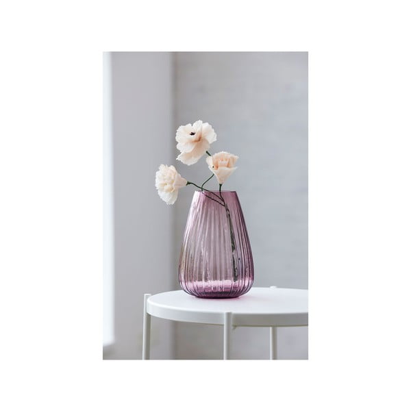 Rožinė stiklinė vaza Bitz Kusintha, aukštis 22 cm-image-3