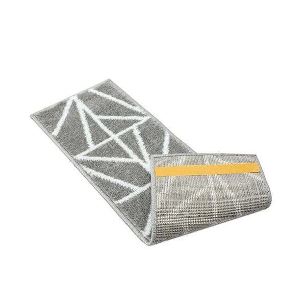 Laiptų kilimėlių rinkiniai baltos spalvos/pilkos spalvos 13 vnt. 22x71 cm Striped – Mila Home