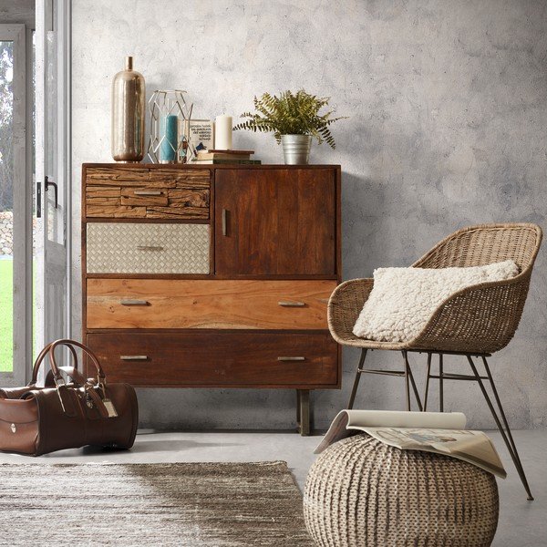 Rudos ir baltos spalvos pufas Kave Home Shore-image-4