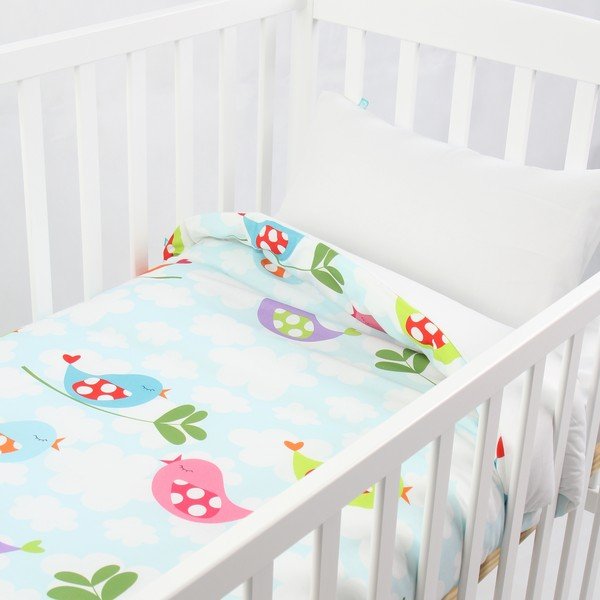 Vaikiška medvilninė patalynė su paukšteliais, 100 x 120 cm-image-1