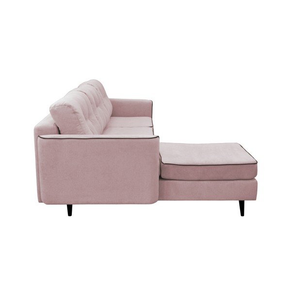 Rožinė sofa lova su juodomis kojomis Mazzini Sofos Dragonfly, kairysis kampas-image-2