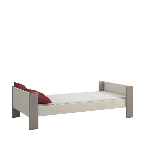 Balta ir pilka pušies lova 90x200 cm Steens for Kids - Tvilum