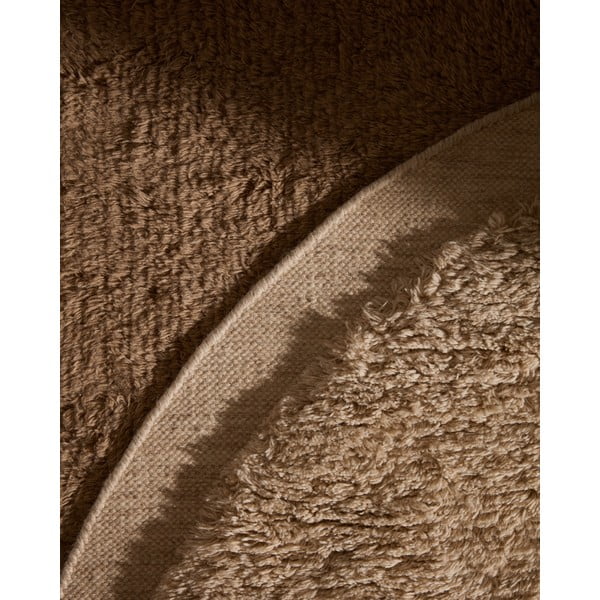 Rankų darbo kreminės spalvos iš vilnos apvalios formos kilimas ø 200 cm Marely – Kave Home-image-3