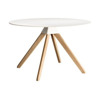 Baltas valgomojo stalas su buko medienos kojomis Magis Cuckoo, ø 120 cm