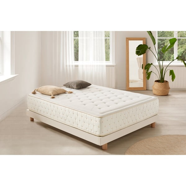 Kietas/vidutinio kietumo putų apverčiamas čiužinys 200x200 cm Premium Cashmere – Moonia-image-1