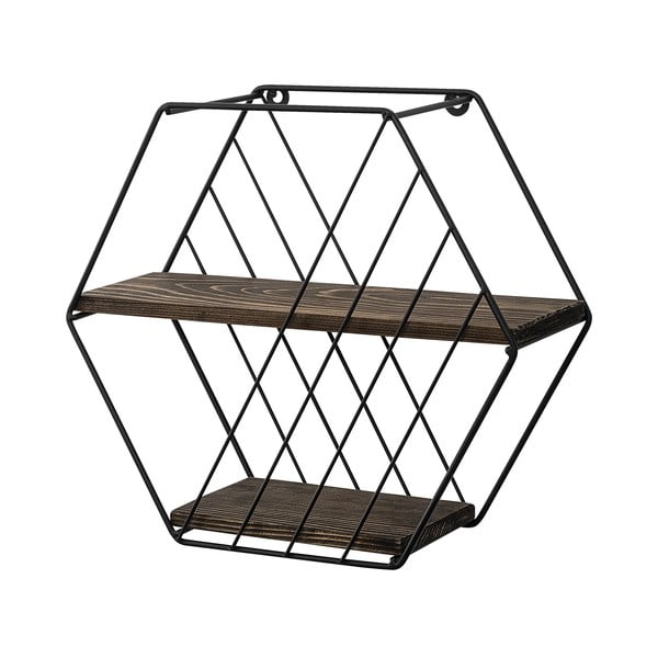 Iš eglės medžio masyvo kelių aukštų sieninė lentyna rudos spalvos 44 cm Liliales – Kalune Design