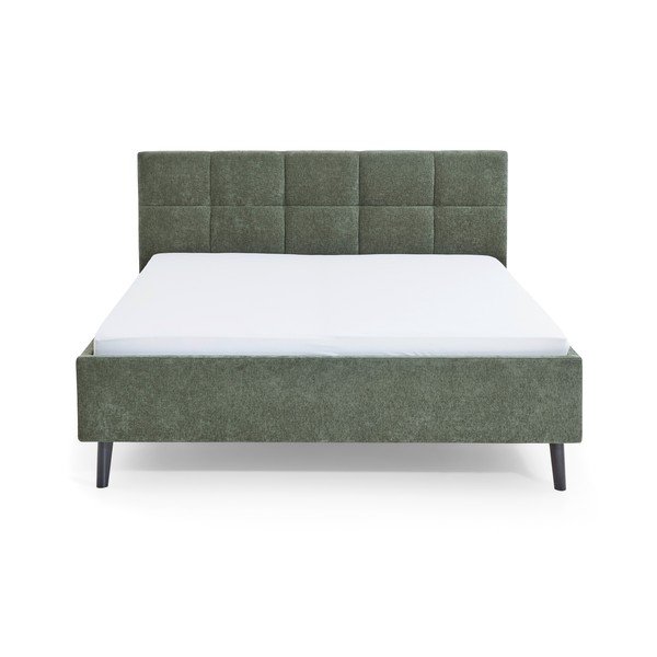 Khaki spalvos dvigulė lova audiniu dengta be grotelių 180x200 cm Nova – Meise Möbel-image-4