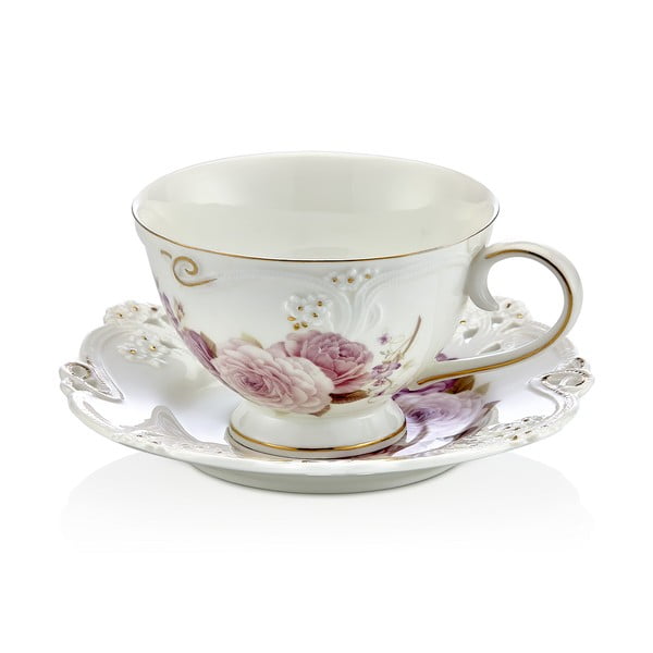 6 porcelianinių puodelių su lėkštutėmis rinkinys Kutahya Franz Garry