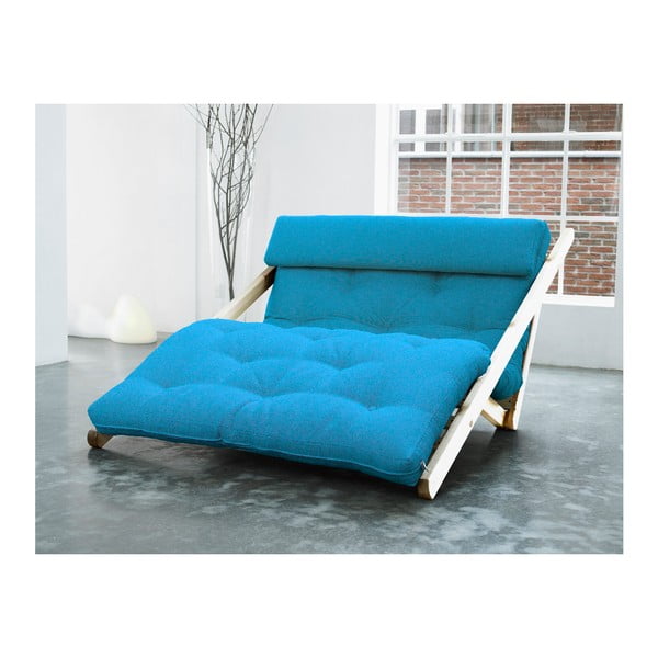 "Karup Figo" gultas, žalias / horizontali mėlyna, 120 cm