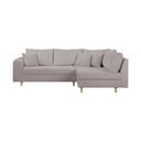 Kampinė sofa pilkos spalvos iš kordinio velveto (su dešiniuoju kampu) Ariella – Ropez