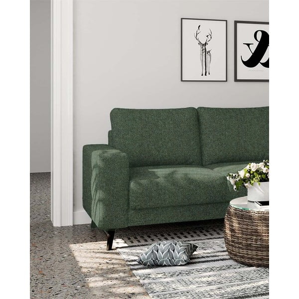 Tamsiai žalios spalvos kampinė sofa (su dešiniuoju kampu/su gultu) Fynn – Ghado-image-4