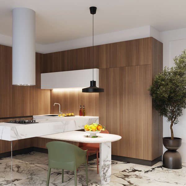 Juodos spalvos kabantis šviestuvas ø 35 cm Vito – Sollux-image-1