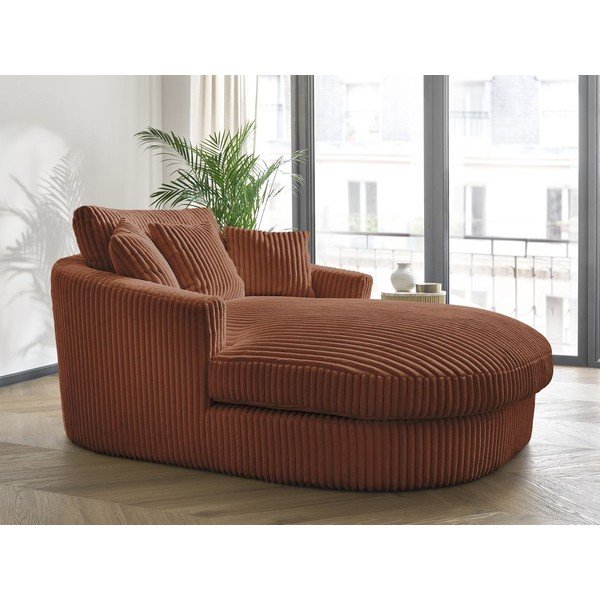 Oranžinės spalvos krėslas iš kordinio velveto Belem – Bobochic Paris-image-1