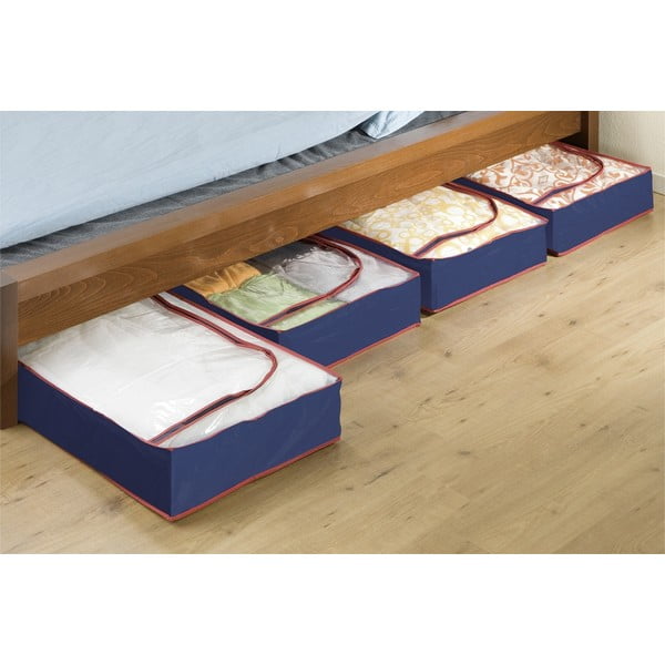 Iš plastiko daiktadėžės po lova 4 vnt. 100x45x15 cm Deep Blue – Maximex-image-1