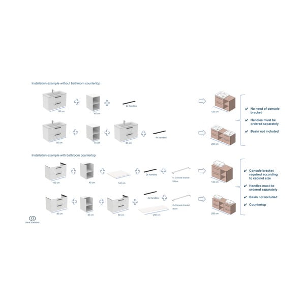 Vonios kambario stalviršis baltos spalvos 120x51 cm i.Life B – Ideal Standard-image-4