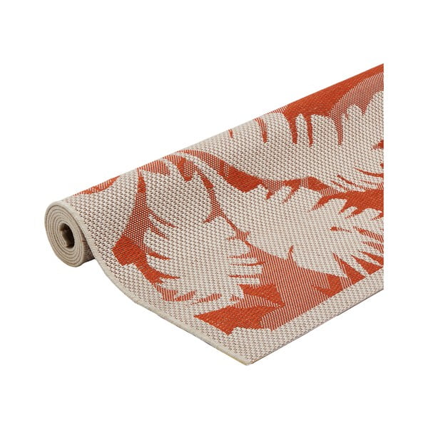 Oranžinis ir smėlio spalvos lauko kilimas Floorita Palms, 135 x 190 cm-image-2