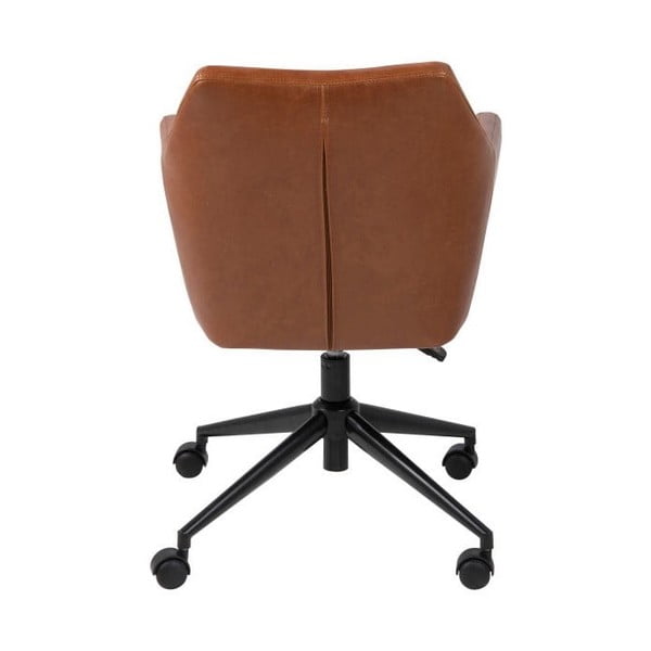 Rudos spalvos biuro kėdė ant dirbtinės odos ratukų Actona Nora-image-2
