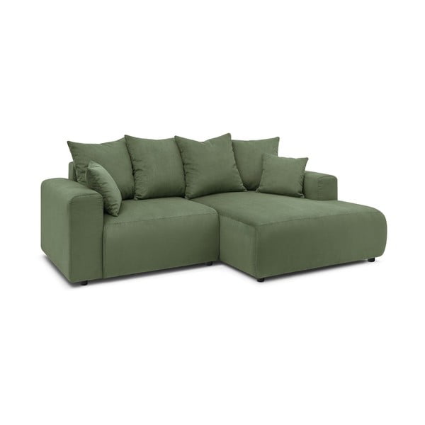 Iš velveto kampinė sofa žalios spalvos Enjoy – Bobochic Paris-image-3