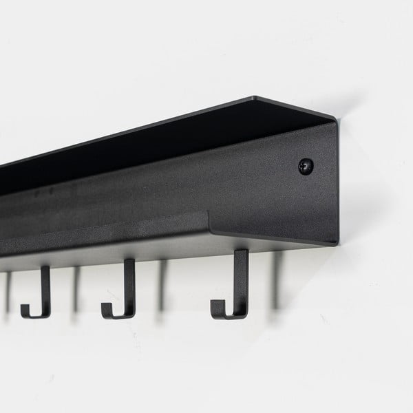 Juodos spalvos iš metalo sieninė lentyna su lentyna 50 cm Easy – Spinder Design-image-4