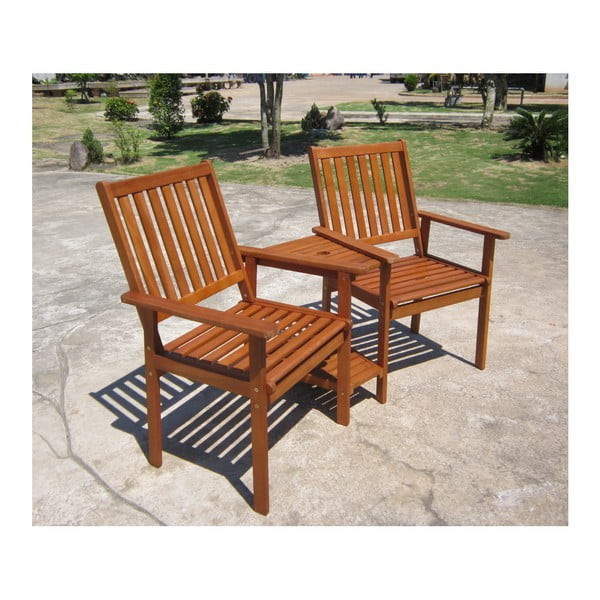 Sodo dvivietis fotelis iš eukalipto ADDU Edison-image-1