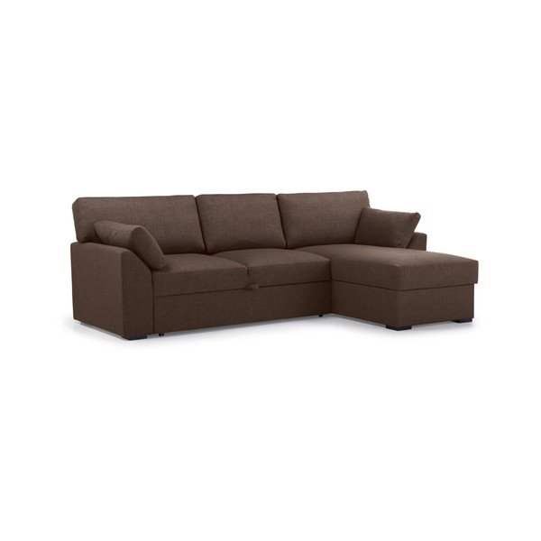 Sulankstoma kampinė sofa rudos spalvos (su dešiniuoju kampu) Janson – Scandic-image-2