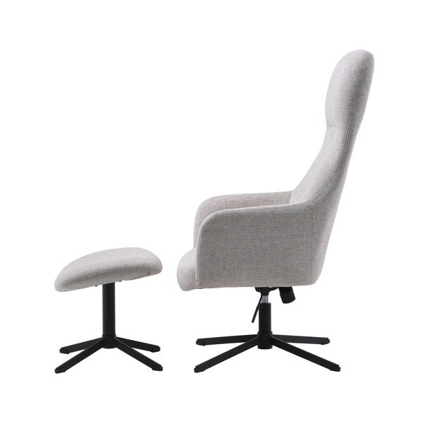 Šviesiai pilkos spalvos pasukamas atpalaiduojantis krėslas Manning – Unique Furniture-image-4