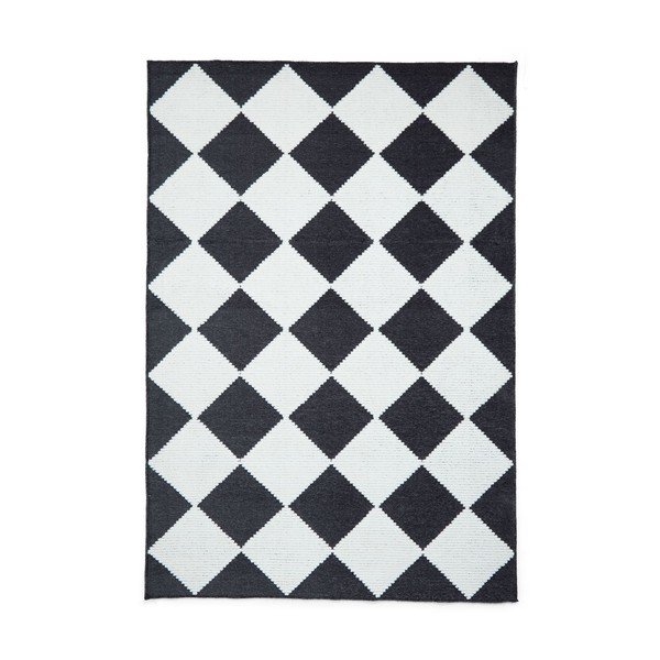 Skalbiamas juodos ir baltos spalvos kilimas 80x150 cm Lyna Charcoal&White – Think Rugs