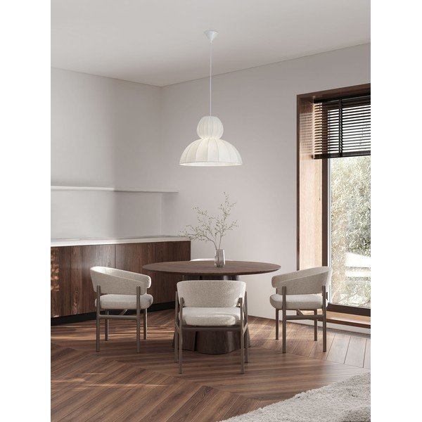 Matinės baltos spalvos iš tekstilės kabantis šviestuvas ø 50 cm Delina – Nova Luce-image-1