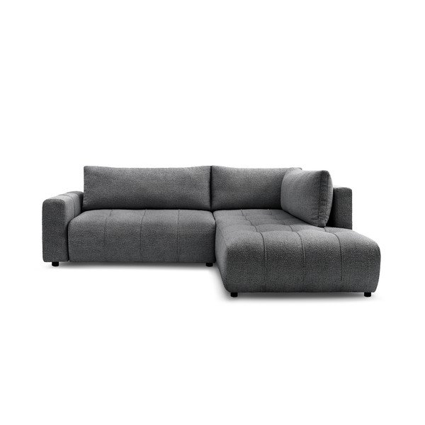 Tamsiai pilkos spalvos sulankstoma/su sandėliavimo vieta kampinė sofa (su dešiniuoju kampu/„L“ formos) Arsene – Bobochic Paris
