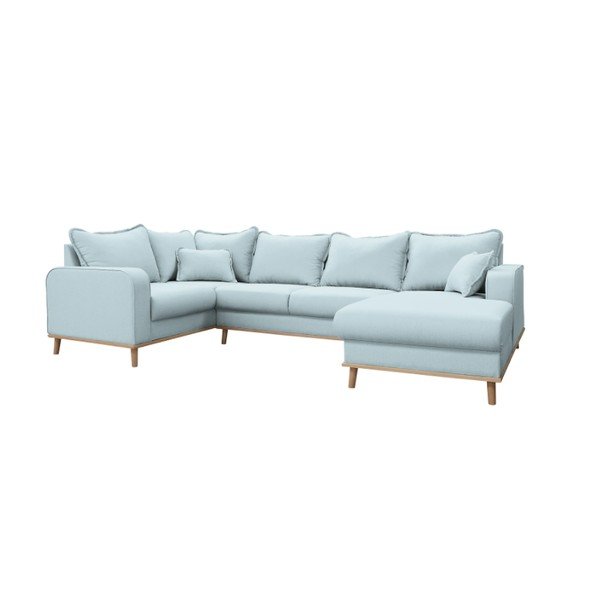 Šviesiai mėlyna kampinė sofa (dešinysis kampas) Beata - Ropez-image-2