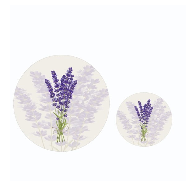Vonios kilimėliai violetinės spalvos/smėlio spalvos 2 vnt. ø 100 cm – Mila Home