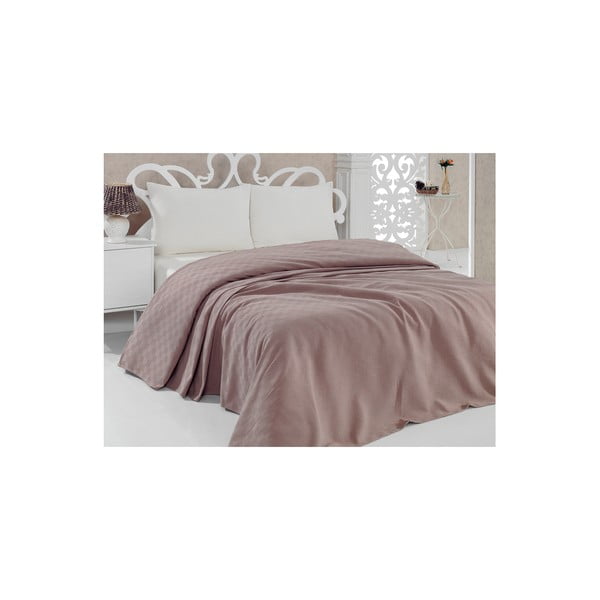 Lengva medvilninė lovatiesė Pique Brown, 200 x 240 cm-image-1