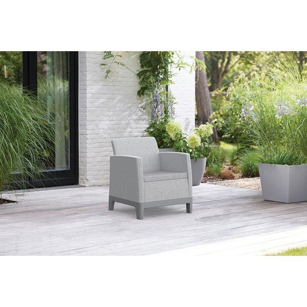 Šviesiai pilkos spalvos plastikiniai sodo krėslai 2 vnt. Scandi Forma – Keter-image-1