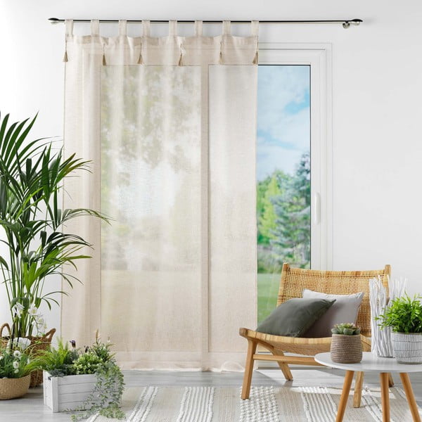 Permatoma užuolaida smėlio spalvos 140x240 cm Dalila – douceur d'intérieur-image-2