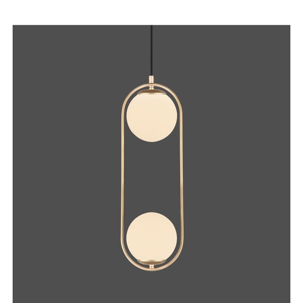 Kabantis šviestuvas auksinės spalvos ø 20 cm su stiklo gaubtu Arch – Squid Lighting-image-1