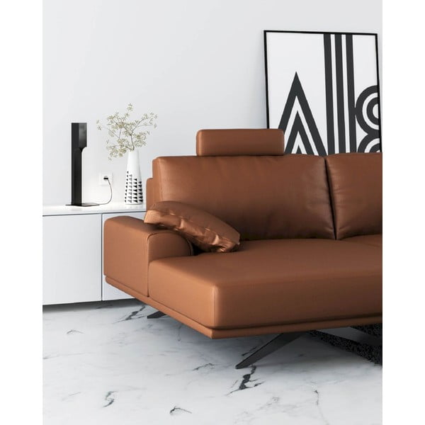 Kampinė sofa konjako rudos spalvos iš odos (su kairiuoju kampu) Prado – MESONICA-image-3