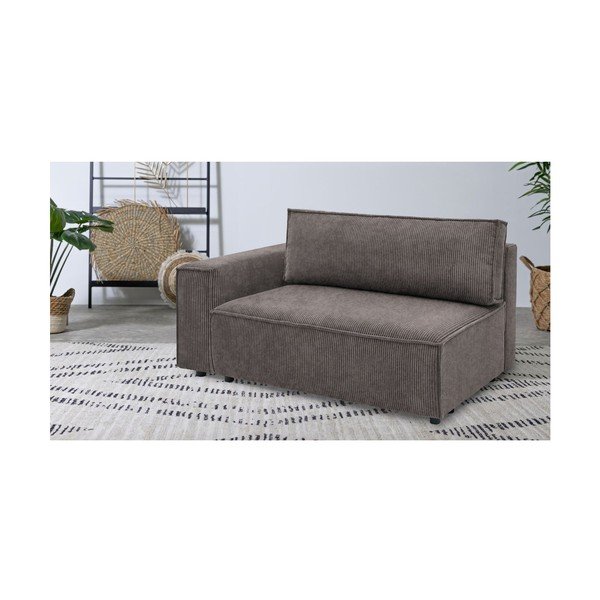 Modulinė sofa šviesiai rudos spalvos iš kordinio velveto (su kairiuoju kampu) Nihad modular – Bobochic Paris-image-1