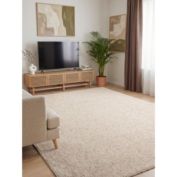 Skalbiamas kilimas kreminės spalvos 200x290 cm Rocco Cream – Elle Decoration-image-1