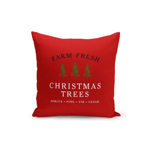Raudonas kalėdinis dekoratyvinis pagalvės užvalkalas Kate Louise Christmas Noel, 43 x 43 cm