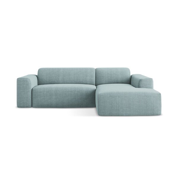 Mėlynos spalvos kampinė sofa (su dešiniuoju kampu/su gultu) Keli – Makamii