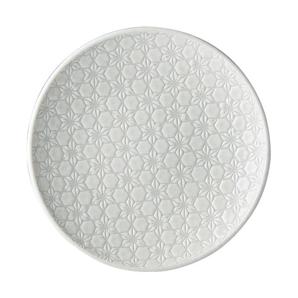 Baltos spalvos keraminė lėkštė MIJ Star, ø 20 cm