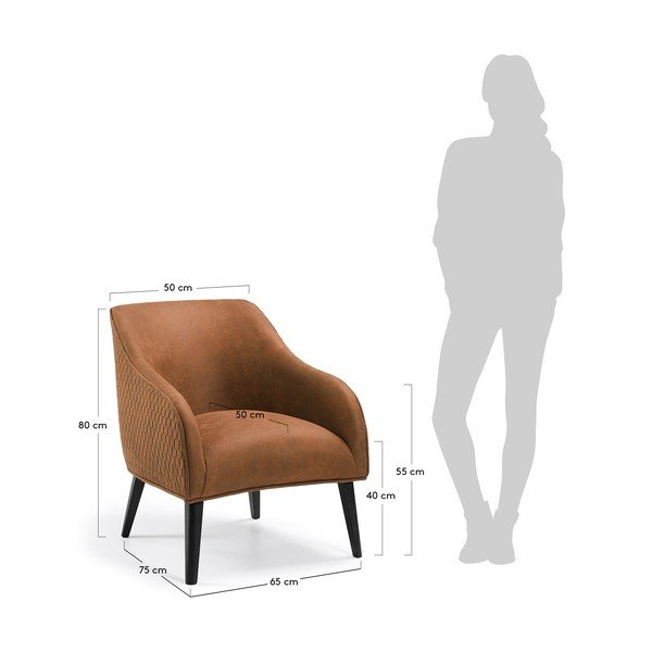 Rudas krėslas Kave Home Lobby-image-3