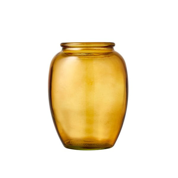 Geltono stiklo vaza "Bitz Kusintha", ø 10 cm